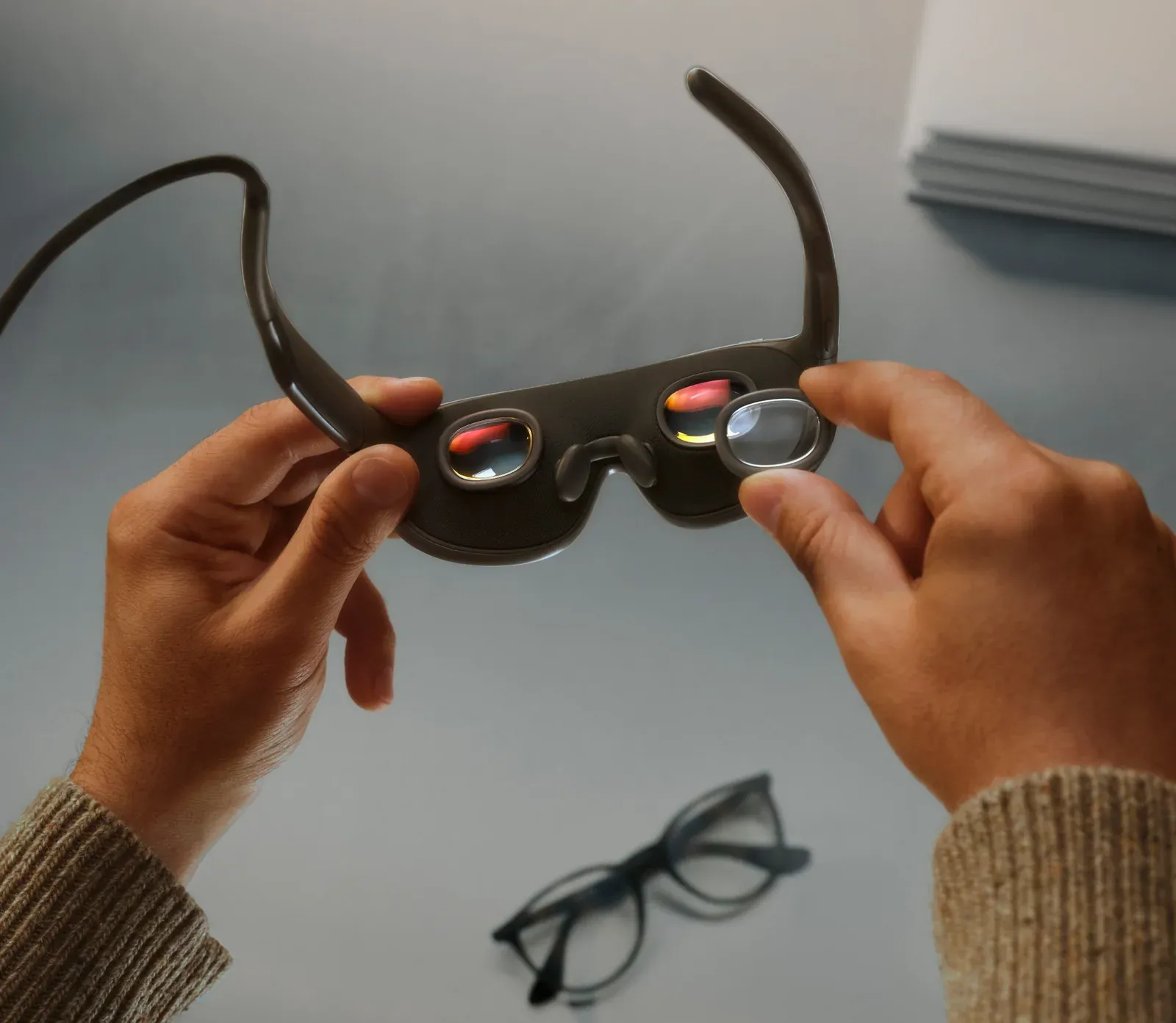 Pancake lenses and 2412×2288 micro-OLED displays inside Meta VR Glasses